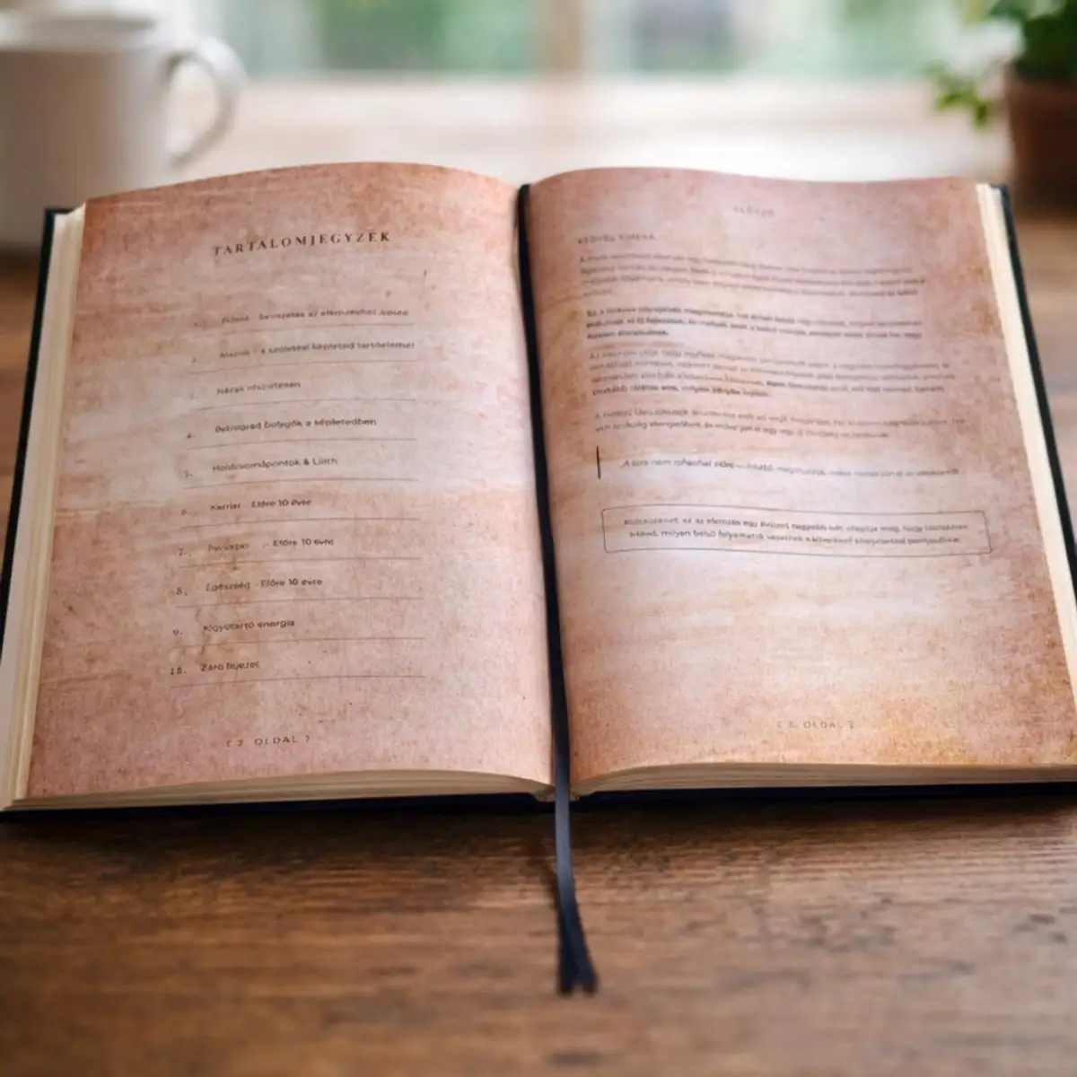 AsztroSors nyomtatott elemzés belső oldalai – tartalomjegyzék és szöveg